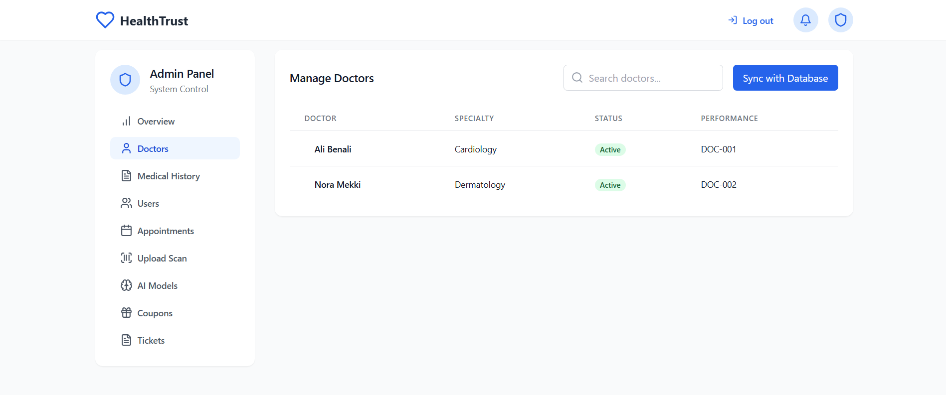 HealthTrust homepage showing Expert Health Consultations Anytime Anywhere landing hero